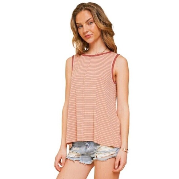 Hem & Thread Ribbed Striped Tank Size Large NWOT - Picture 2 of 8